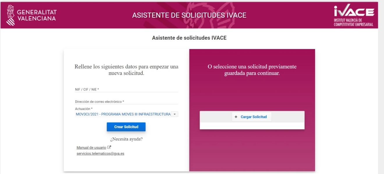 SOLICITUD AYUDA INFRAESTRUCTURA RECARGA VEHÍCULOS ELÉCTRICOS COMUNIDAD VALENCIANA PROGRAMA MOVES III