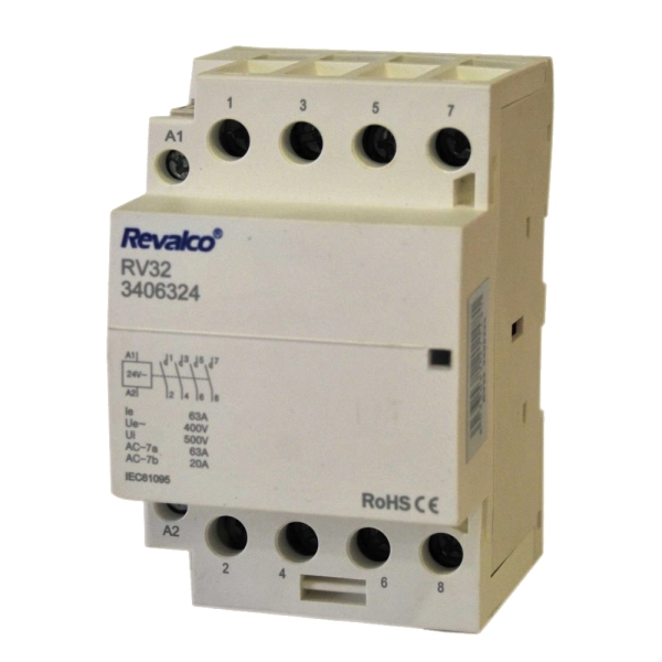Contactor modular Revalco 4P 63A 230V 4NO 