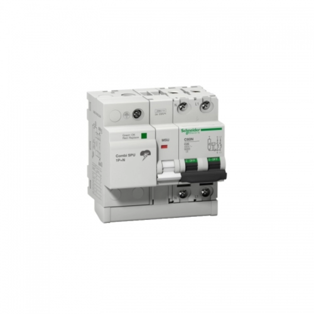 Interruptor automatico +Limitador sobretensiones permanentes y transitorias  Aplicaciones Tecnologicas AT-9072 2 Polos 32A