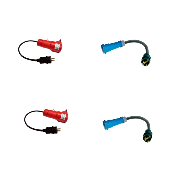 Pack completo de Adaptadores – Para punto de recarga EV Portable Tipo 1 y 2 de 16A schuko con cable 0.5 metros